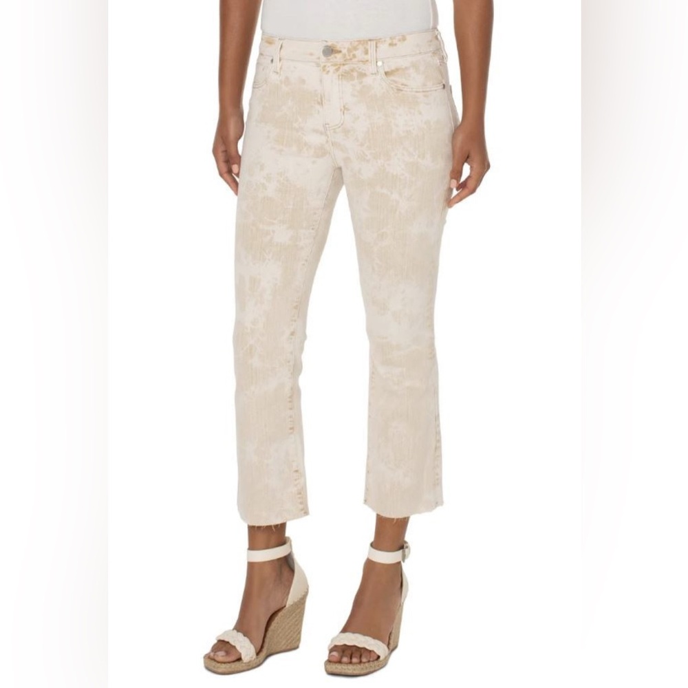 Liverpool Los Angeles Hannah Crop Flare with Cut Hem  NWT